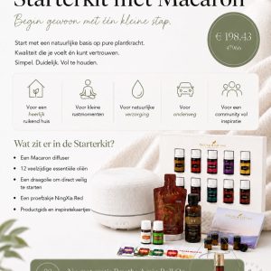 Starterkit met Macaron diffuser met extra gratis dewdrop diffuser + Breathe again roller